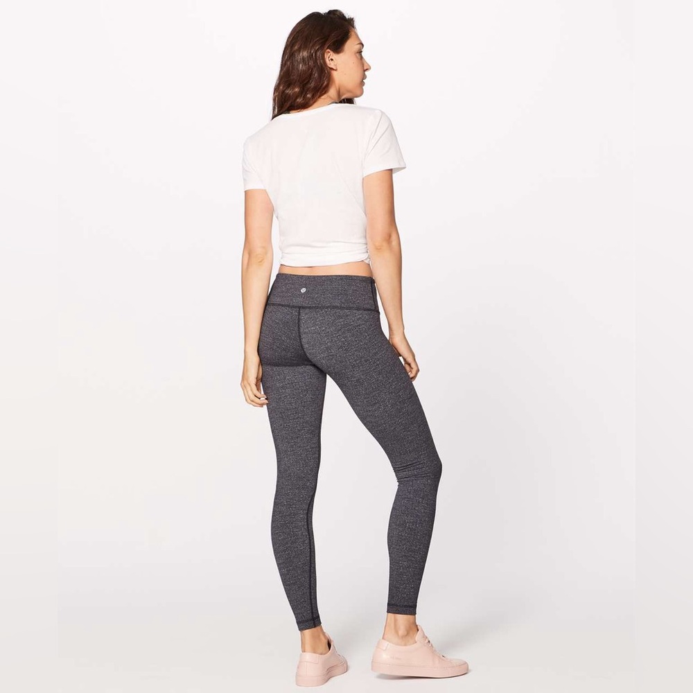 Lululemon Women's Wunder Under Tights Luon‎ Variegated Knit Black Heathered  6 - Picture 2 of 9